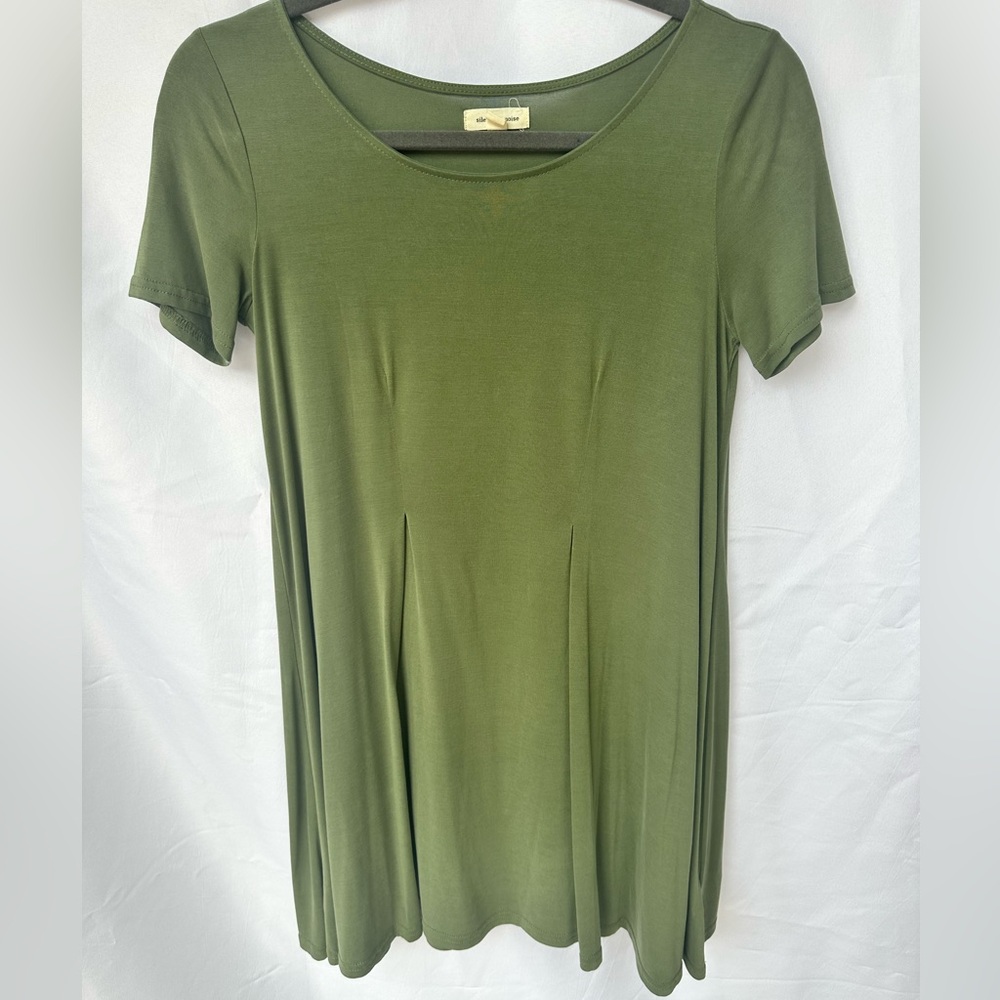 Urban Outfitters Silence + Noise Olive Green T-shirt Dress Size: S